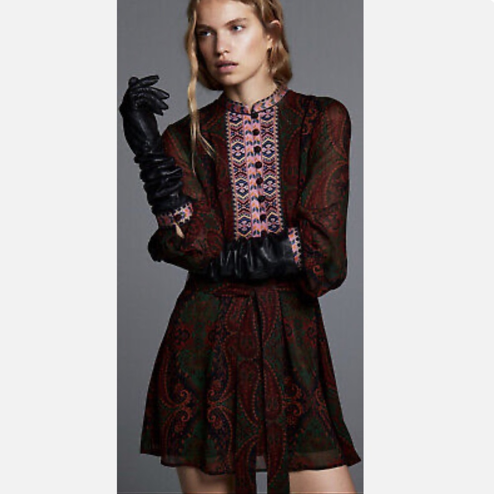 Zara Jacquard Ribbon Dress